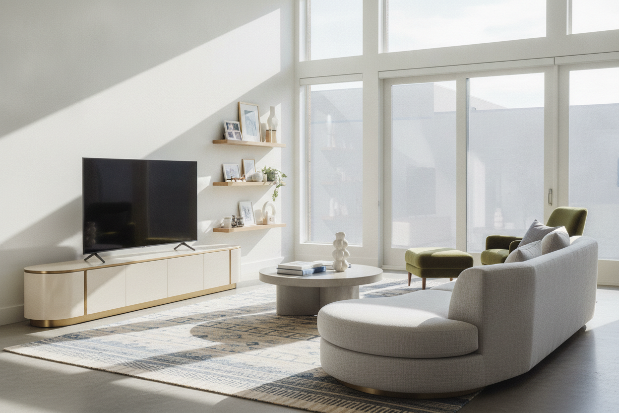 I Swapped My Sharp Credenza for a Modern Curved TV Stand