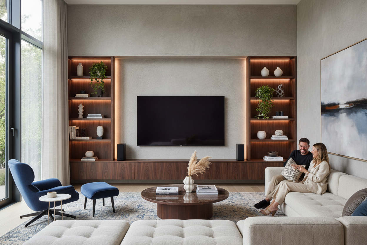 My Rules for an 80 Inch TV Living Room That Doesn't Look Awful