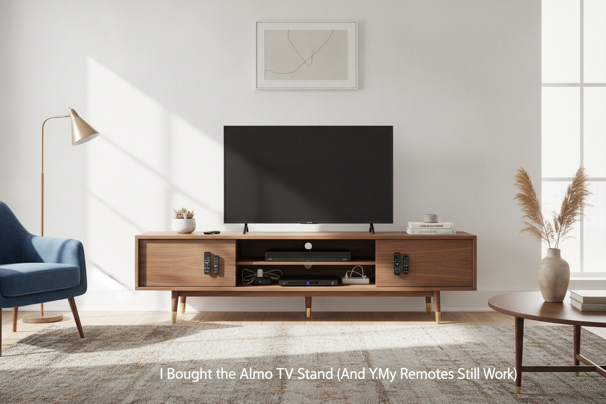 I Bought the Almo TV Stand (And Yes, My Remotes Still Work)