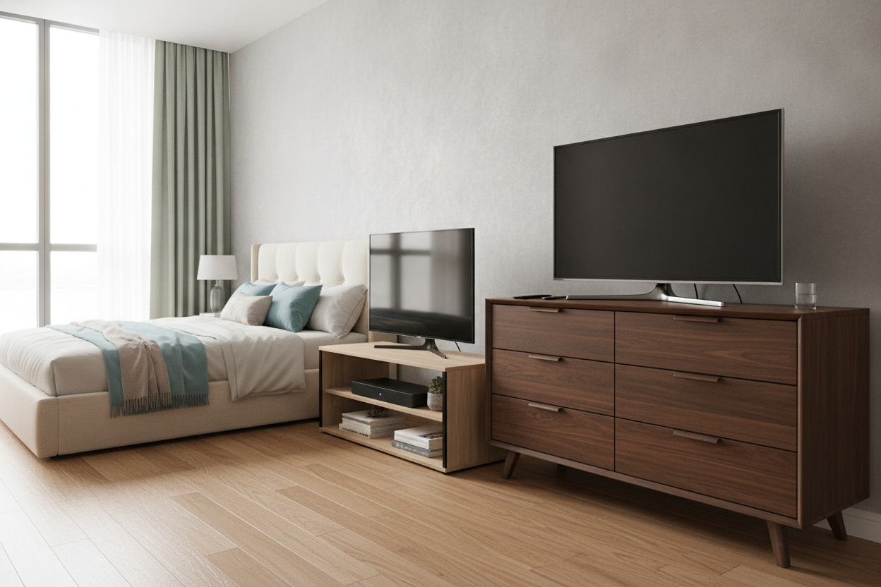 Why Your Dresser Makes a Terrible Table for TV in Bedroom