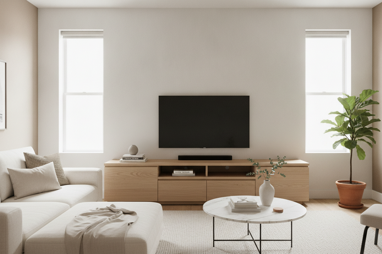 I Traded My Giant Media Console for a Storage TV Bench