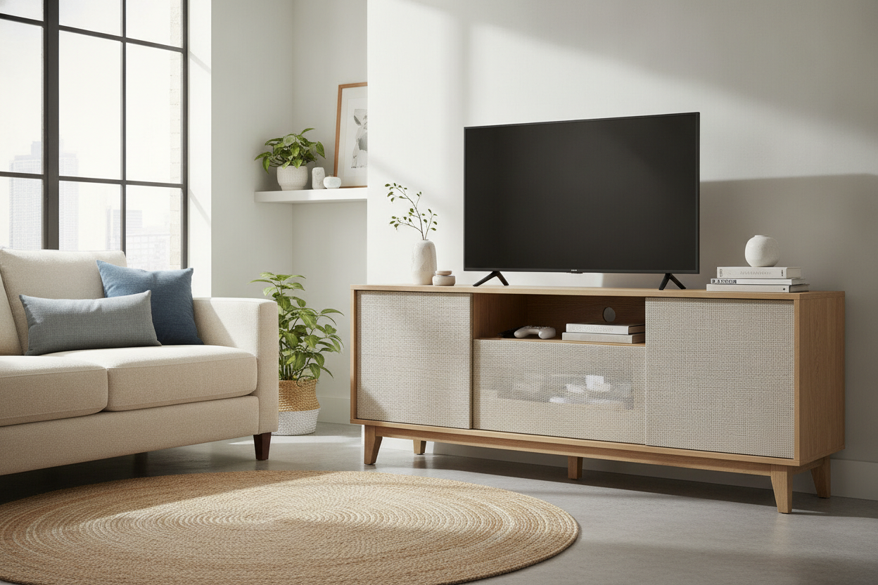 I Hid All My Living Room Clutter in a $150 Target TV Cabinet