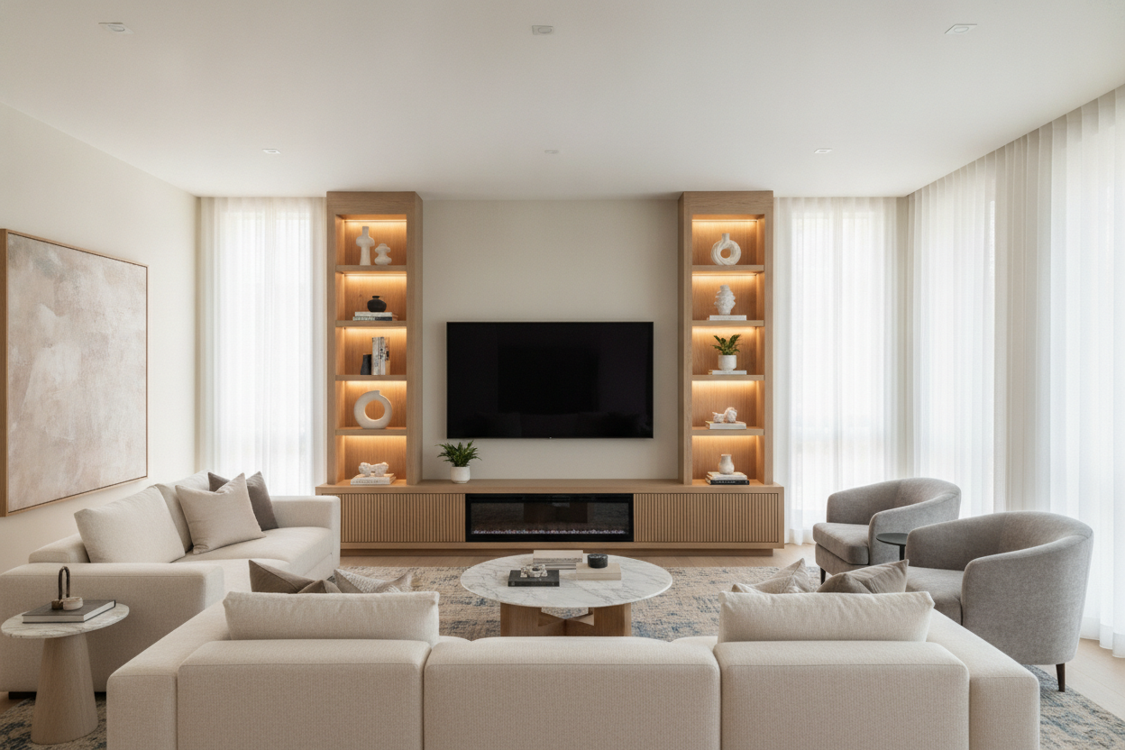 Stop Letting a 70 Inch TV Console Ruin Your Living Room Layout