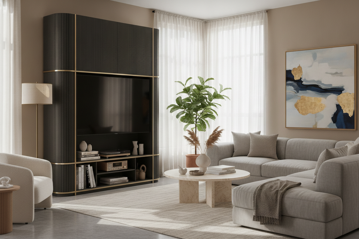 Your Neck Hurts Because Your TV Is Too Low (Get a Tall Media Cabinet)