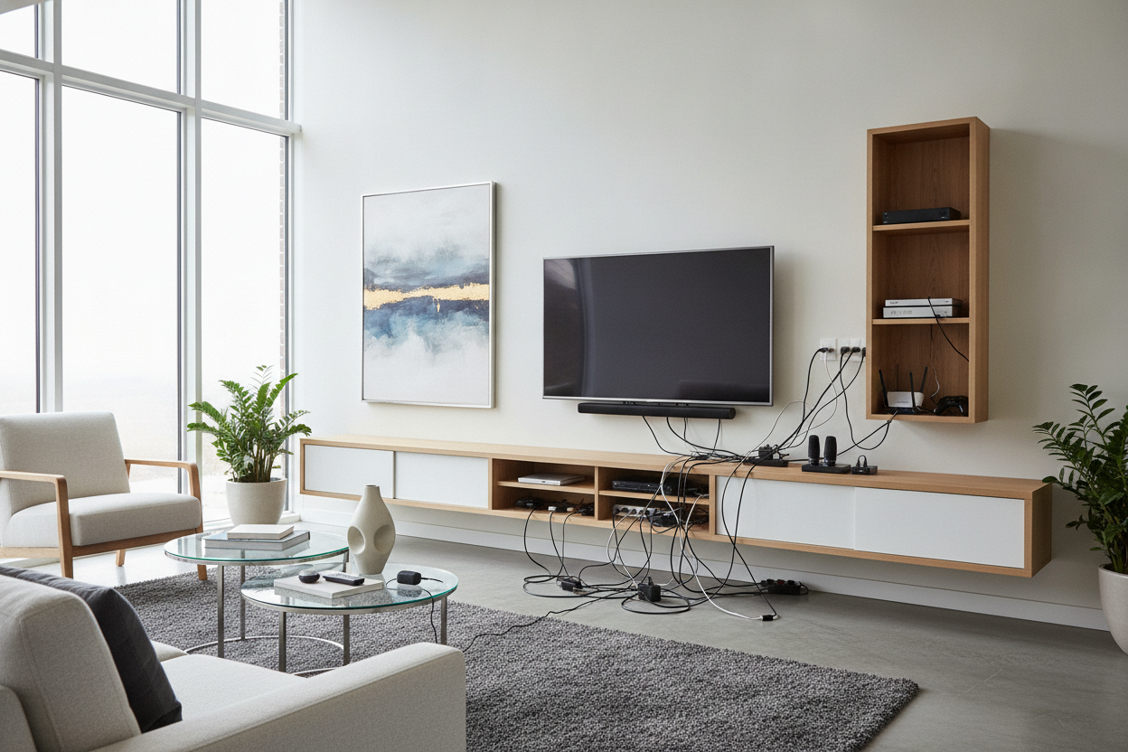 Your Messy Cables Are Ruining That Floating Entertainment Stand