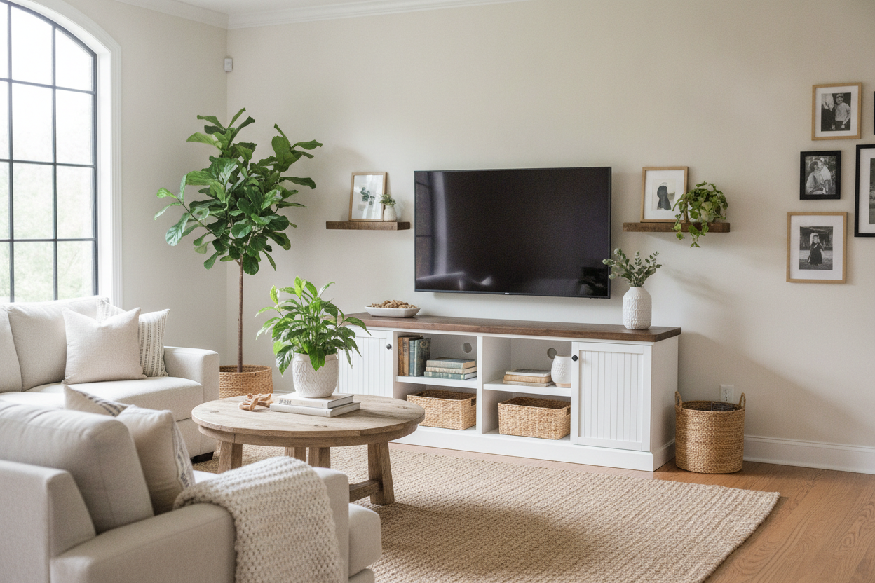 How to Make an Amazon Farmhouse TV Stand Look Custom-Built