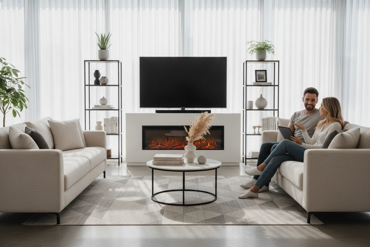 We Compromised on a 65 Inch Fireplace TV Stand (And I Don't Hate It)