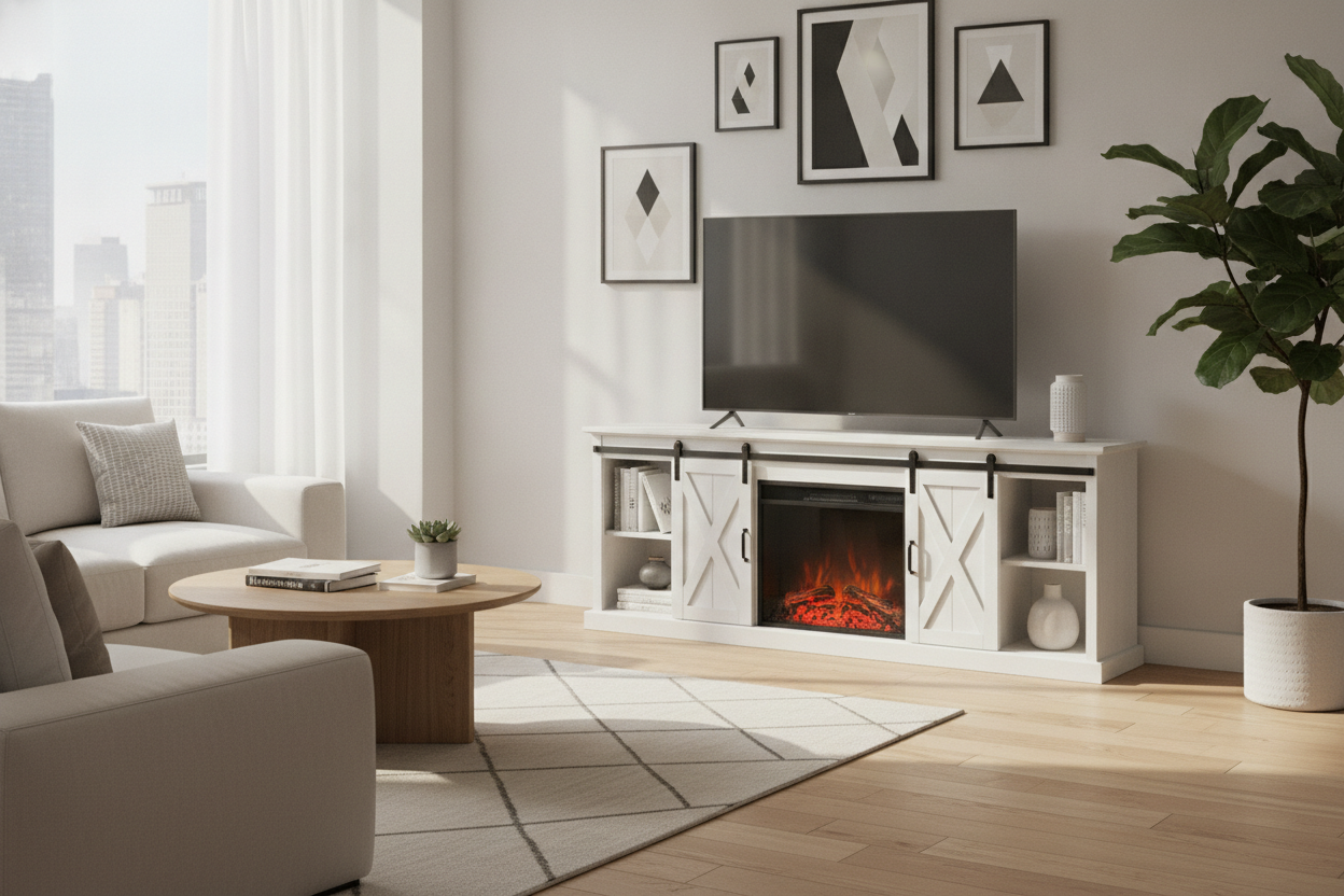Why I Bought a Big Lots Fireplace TV Stand (White) Over Ikea