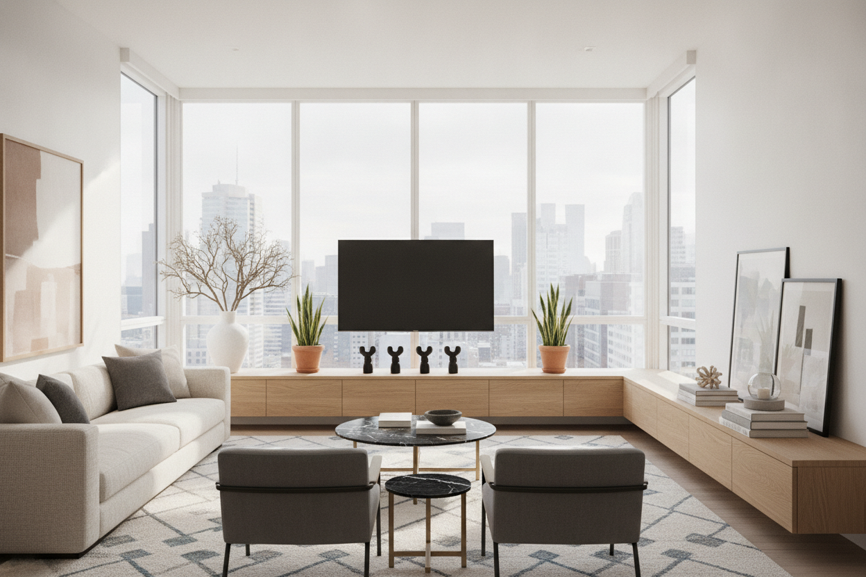 The 3 Styling Rules for a TV Console Long Enough to Feel Like a Runway