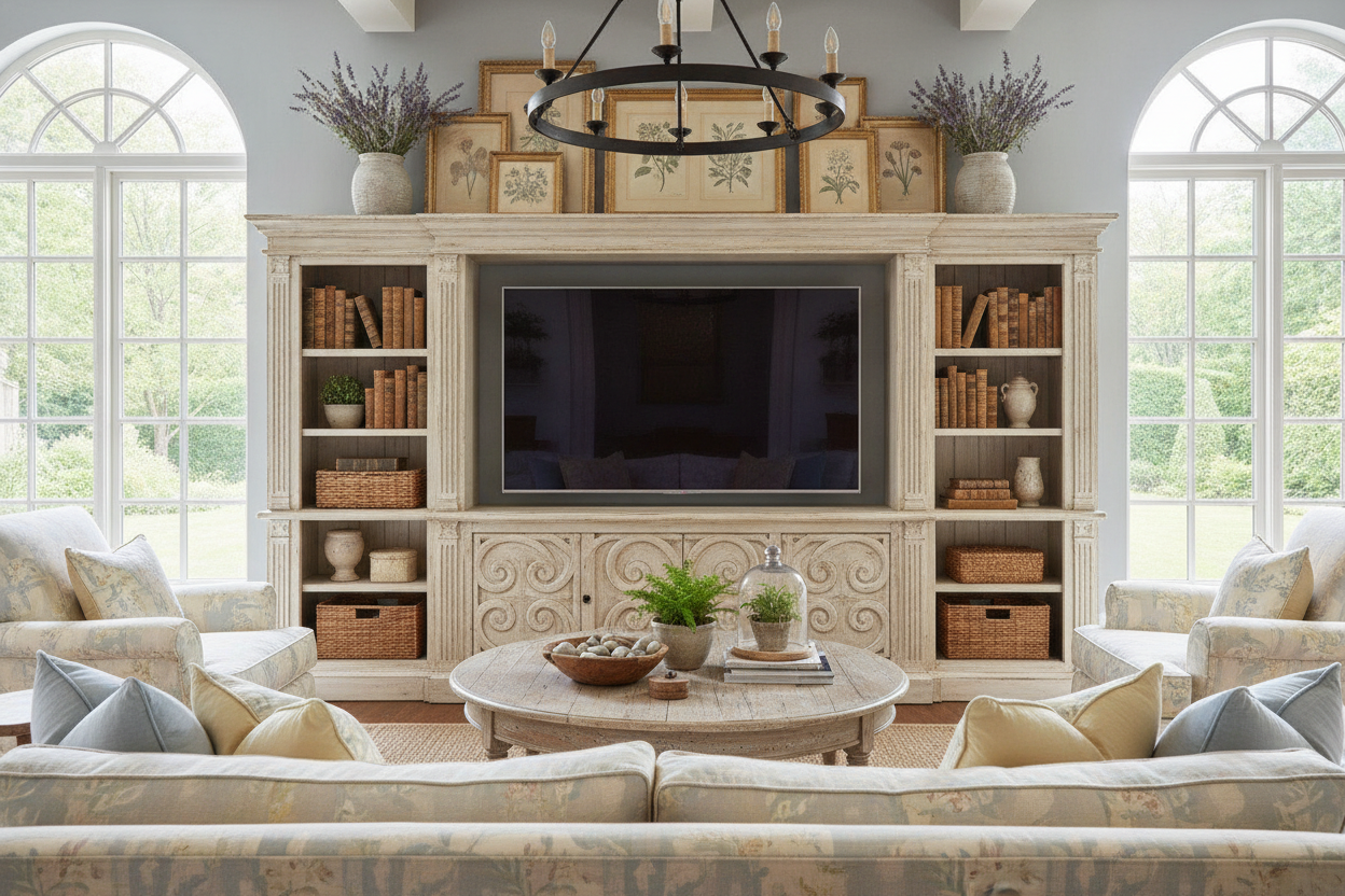 Why Your Giant TV Begs for the Warmth of French Country TV Stands