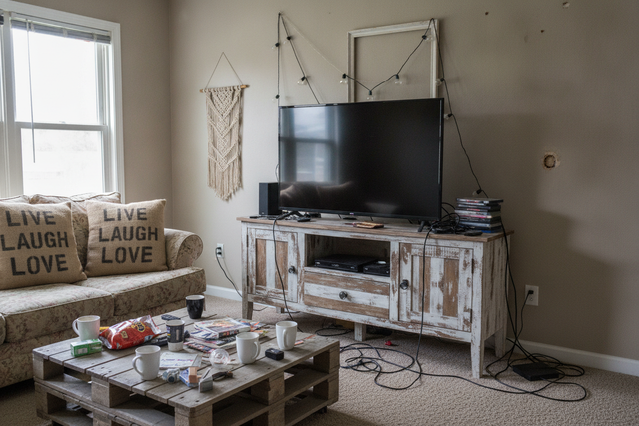 Why Your Distressed TV Console Looks Like a Bad Pinterest DIY