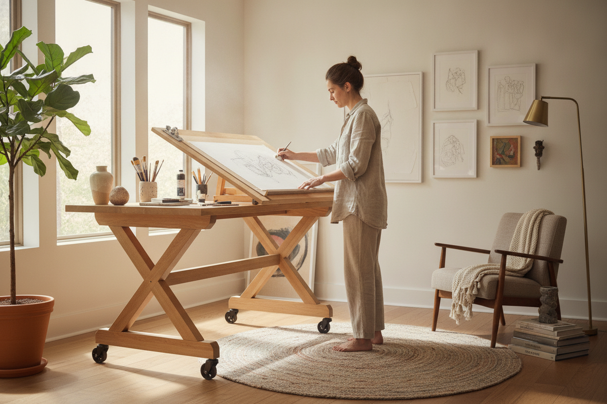 How I Built a Standing Art Desk That Doesn't Wobble When I Erase