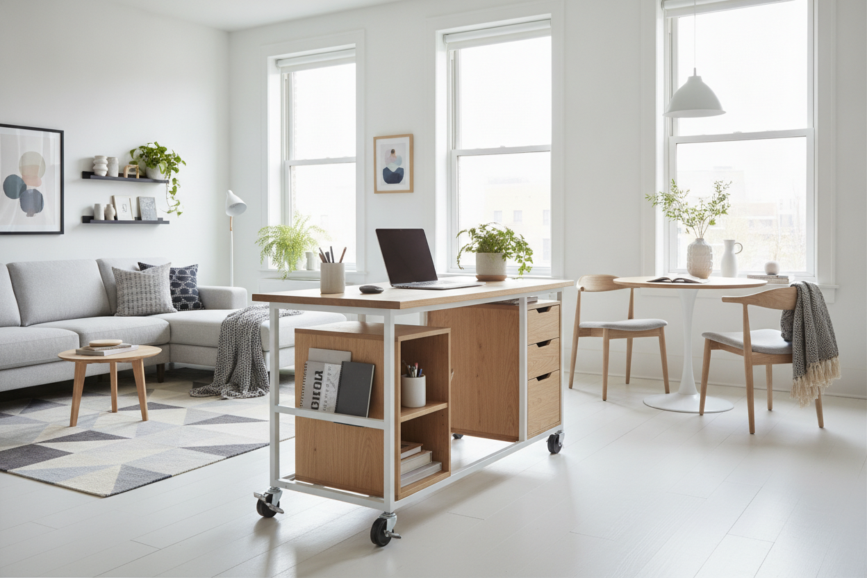 Your Multi-Use Room Needs a Rolling Standing Desk With Storage