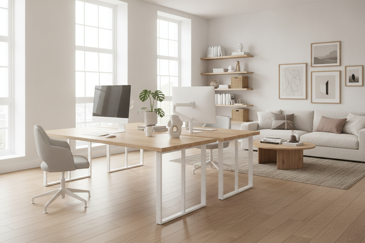 Why We Ditched Our Mismatched Home Workspaces for Team Desks