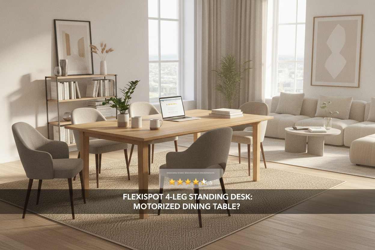 The Flexispot 4 Leg Standing Desk Is Basically a Motorized Dining Table