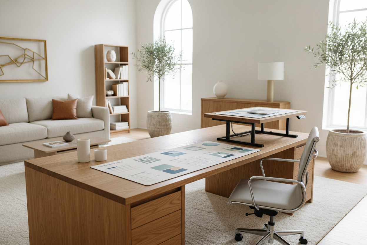 The 55 x 30 Desk Guide: Surface Zoning, Room Fit, and Standing Desk Planning