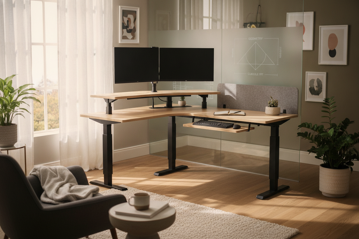 The Best Corner Standing Desk Converter Guide: Geometry, Cubicle Fit, and Workspace Zoning