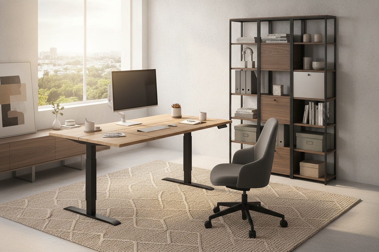 The 60 Adjustable Height Desk Guide: 5-Foot Surface Zoning, Frame Stability, and Office Storage Integration