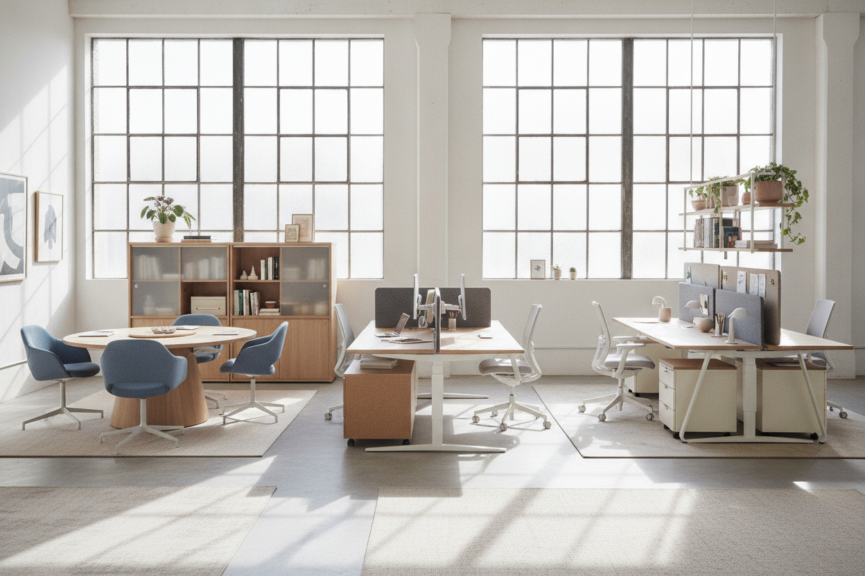 Office Workstations Ideas: Layout Archetypes, Surface Zoning, and Storage Integration