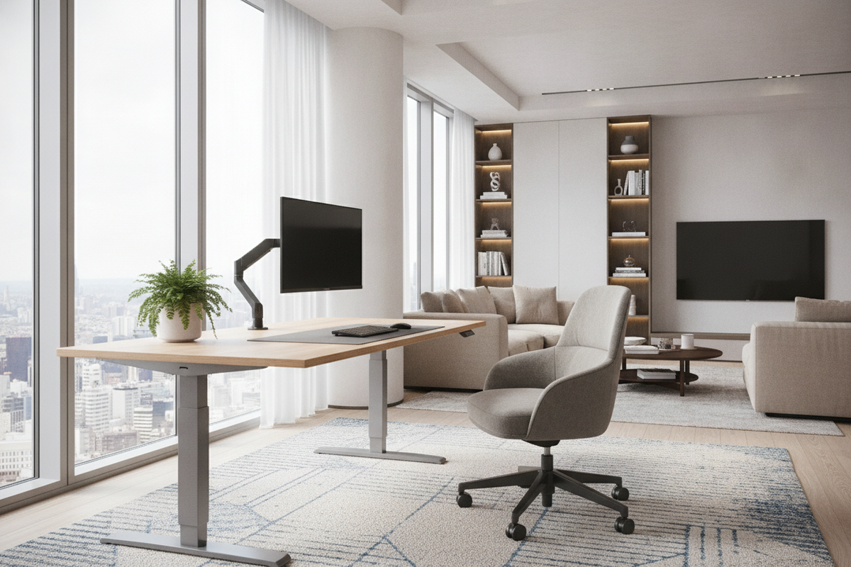 How to Choose and Arrange an Adjustable Computer Table: Spatial Layouts, Surface Formats, and Workspace Ergonomics