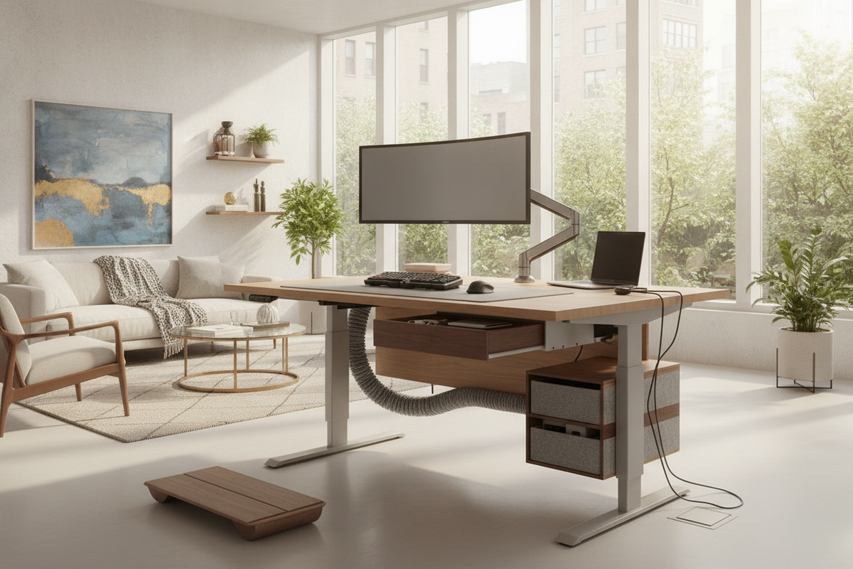 The Best Standing Desk Accessories Guide: Dynamic Wire Routing, Ergonomic Hardware, and Storage Integration