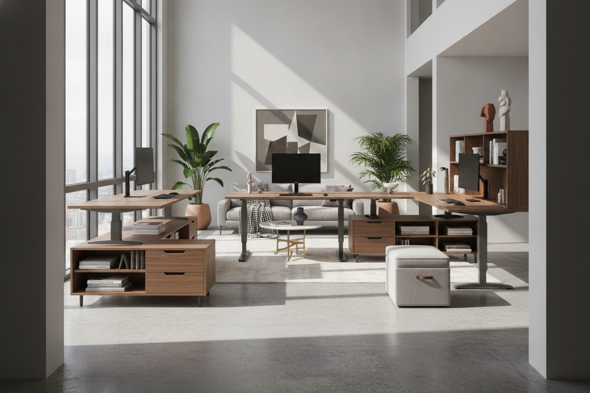 The Convertible Desk Standing Architecture Guide: Form Factors, Dimensional Tiers, and Storage Pairing