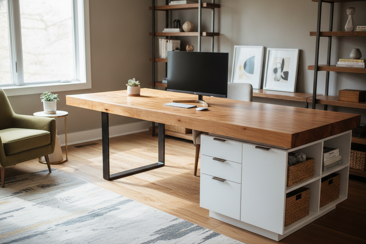 Butcher Block Desk Guide: Desktop Selection, Base Configurations, Storage Integration, and Setup Planning