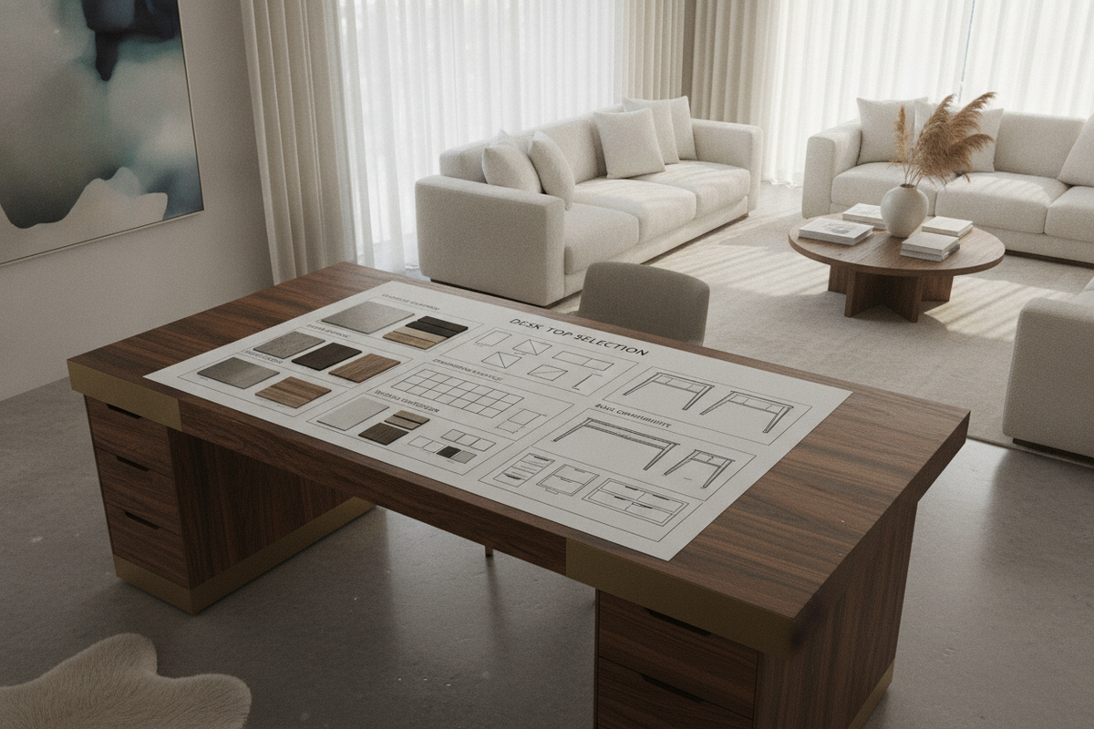 Desk Top Selection Blueprint: Surface Materials, Dimensional Planning, Base Compatibility, and Storage Integration