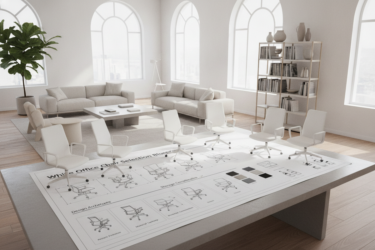 White Office Chair Selection Blueprint: Design Archetypes, Spatial Clearances, Material Upkeep, and Storage Coordination