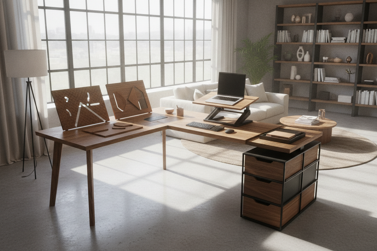 Convert to Stand Up Desk Guide: Converter Archetypes, Surface Geometry, Material Builds, and Storage Integration