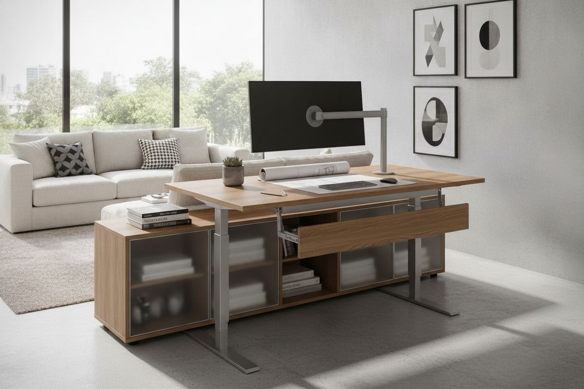 Desk That Raises and Lowers Planning Guide: Actuation Types, Sizing Tiers, and Storage Integration