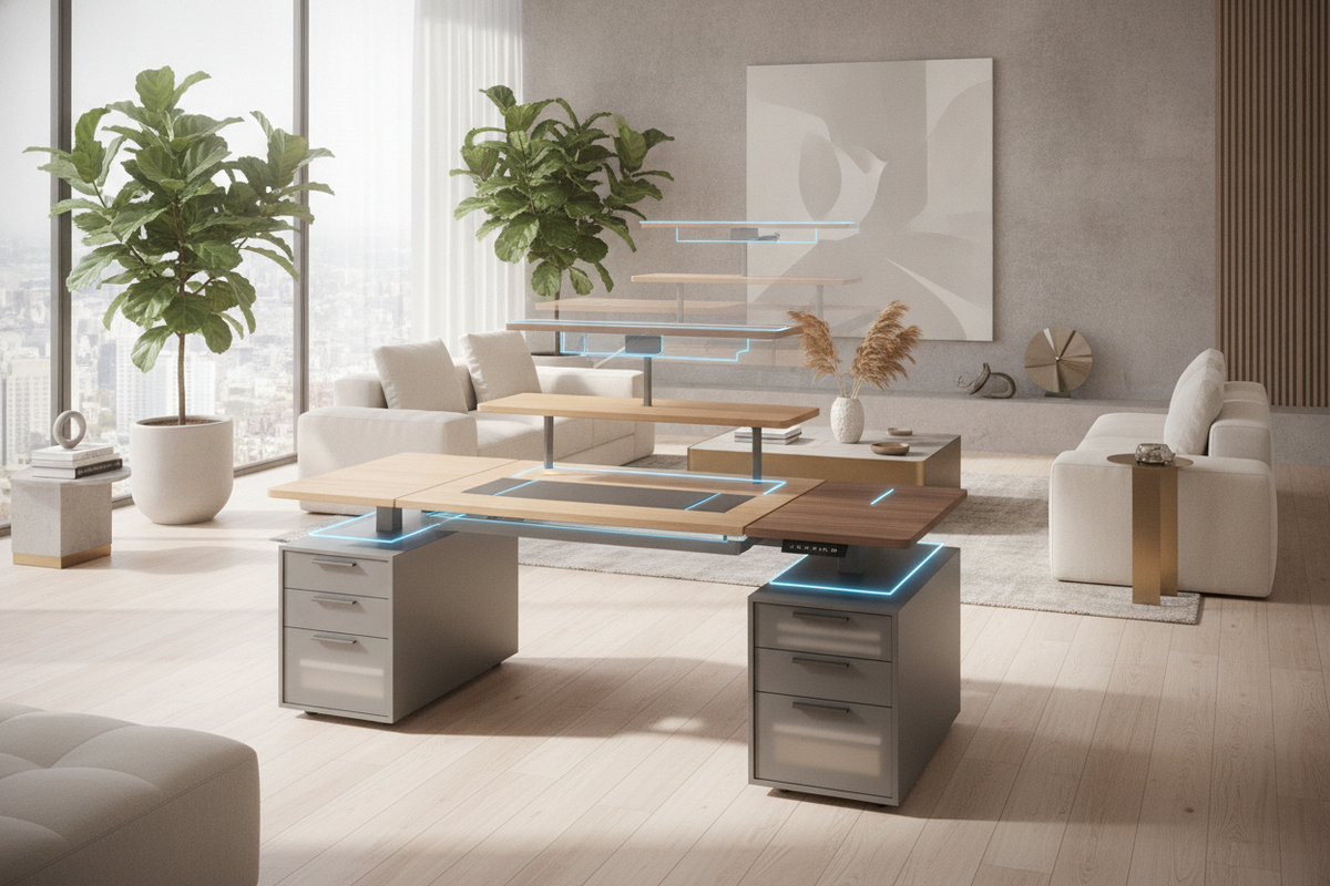 FEZIBO Standing Desk Architecture Blueprint: Desktop Formats, Tiered Storage Integration, Dynamic Lift Clearances, and Room Synergy