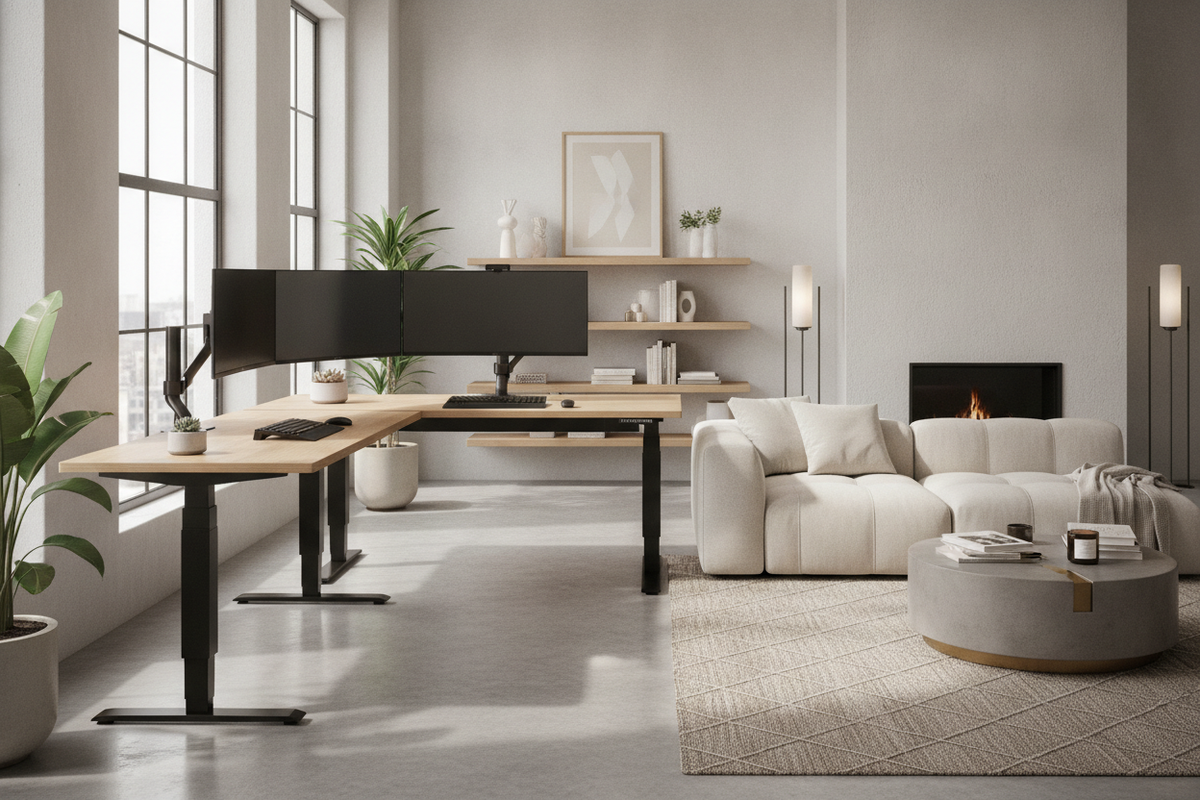 Quad-Column Workstation Design: Planning Around the FlexiSpot 4 Leg Standing Desk