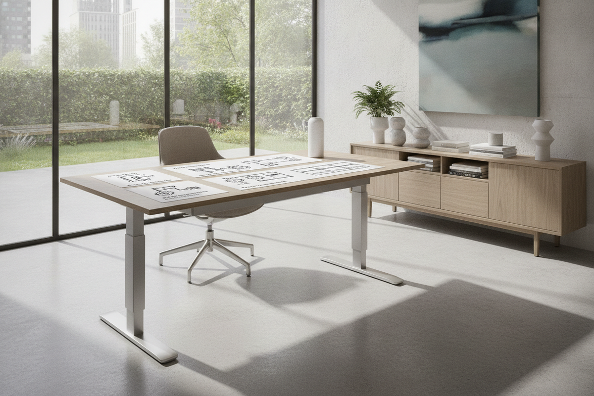 Standing Desk Height Adjustment Blueprint: Electric Reset Sequences, Manual Drive Calibration, Descent Clearances, and Workspace Storage Harmony