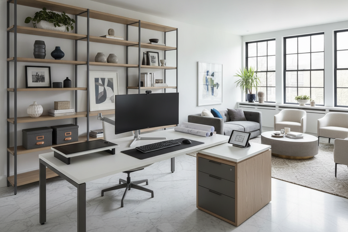Desk with Right Return Guide: Ergonomic Zoning, Room Layouts, and Storage Architecture