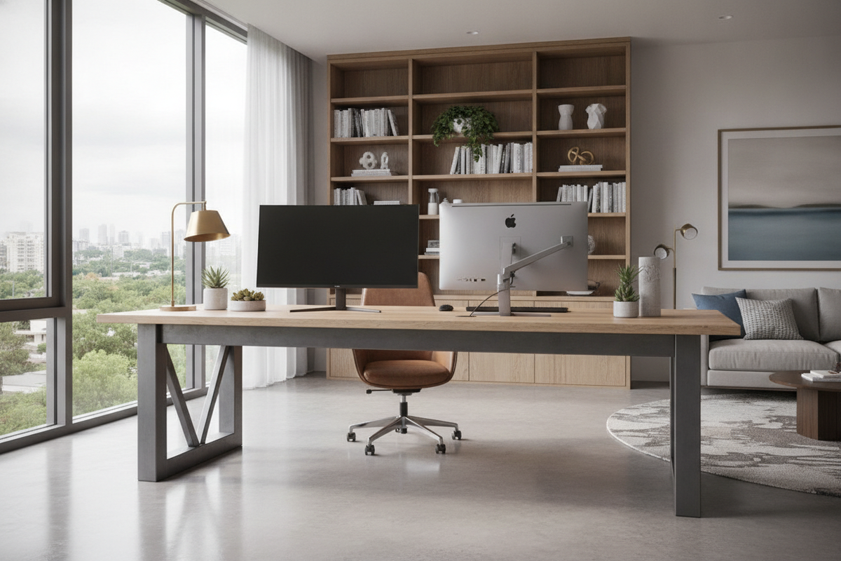 7 Feet Desk Layout Guide: Room Planning, Structural Span, and Ergonomic Surface Architecture
