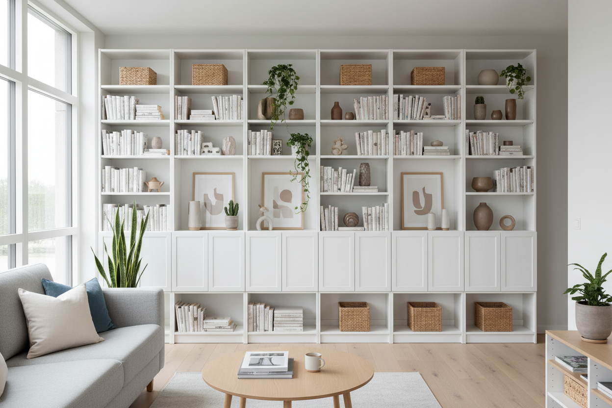 Get the Built-In Look: How to Create Floor to Ceiling Shelving with IKEA