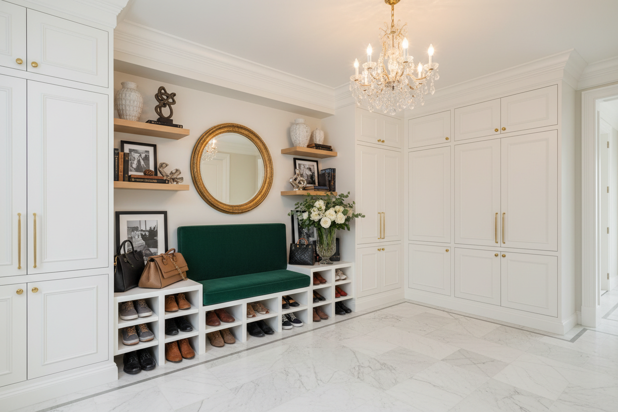 How to Style Built-In Foyer Storage for a Luxury Look