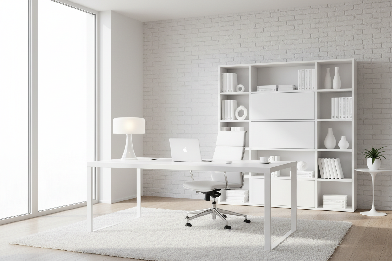 How to Style Office Furniture in White for High-End Appeal