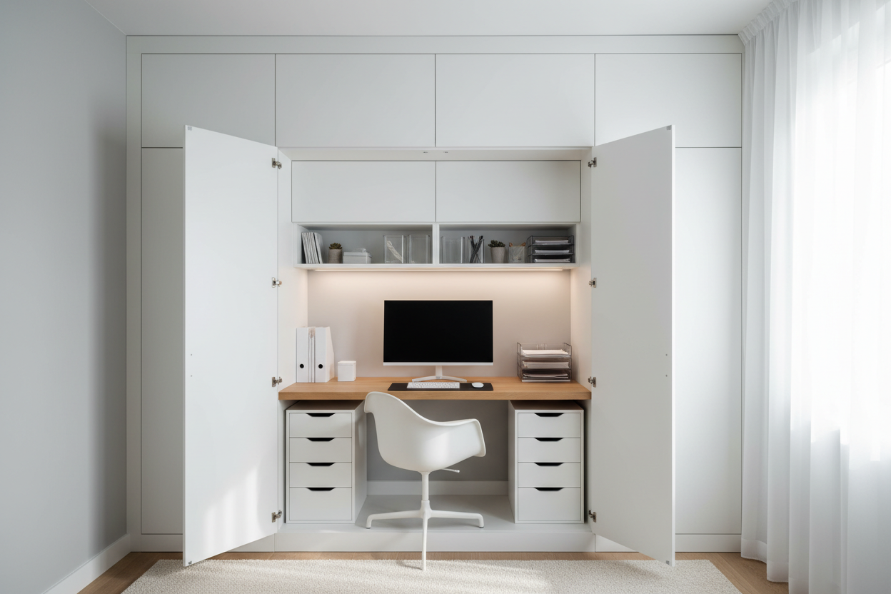 Hide Your Work: The Ultimate "Office in a Cupboard" Ikea Hack