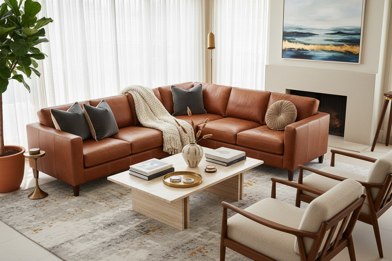 How to Style a 2 Piece Leather Sectional for a Luxury Look