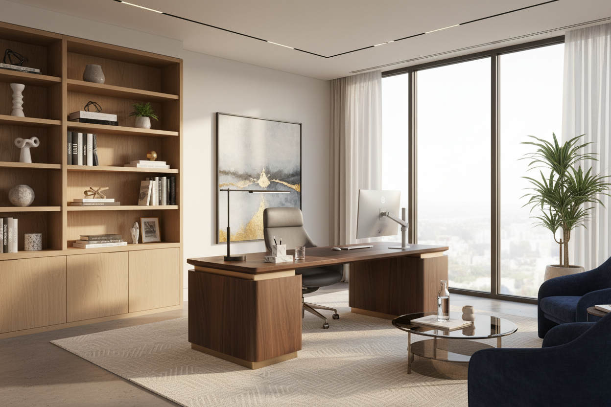 Curating High End Home Office Design for Timeless Luxury