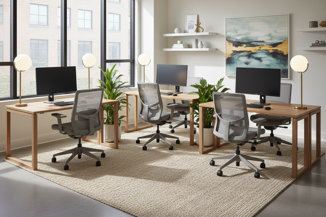 Mastering the 3 Desk Office Layout for Shared Spaces