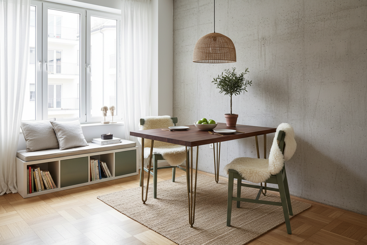 How to Style an IKEA Dining Table for 2 in Tight Spaces