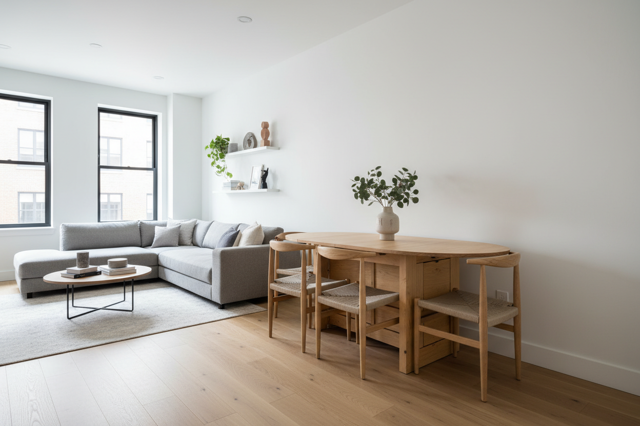 Maximizing Small Layouts With Hideaway Table and Chairs Ikea