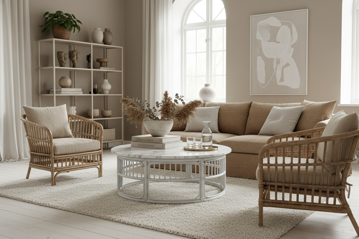 How to Style an IKEA Rattan Coffee Table for a High-End Look