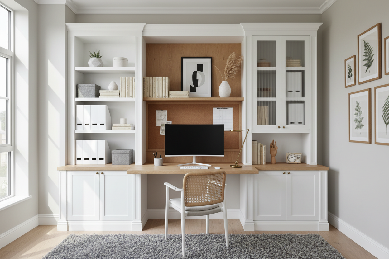 How to Style a Desk and Hutch IKEA for a Built-In Look