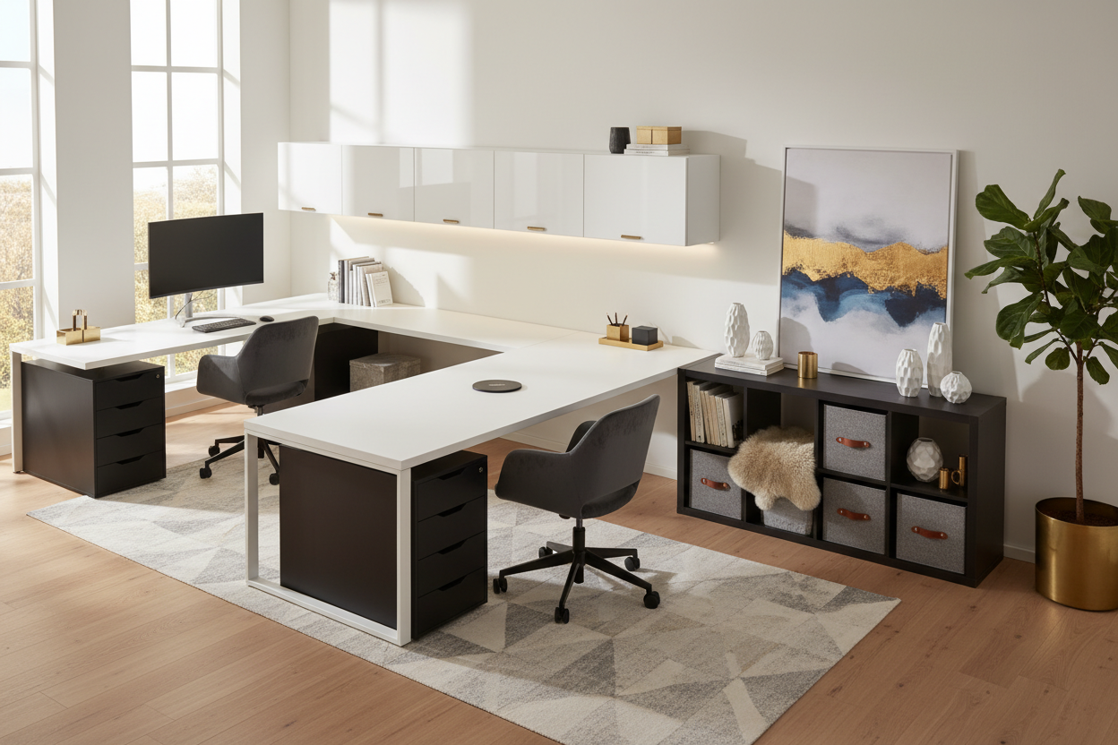 Designing a Luxury Workspace Using Basic IKEA Office Furniture Ideas