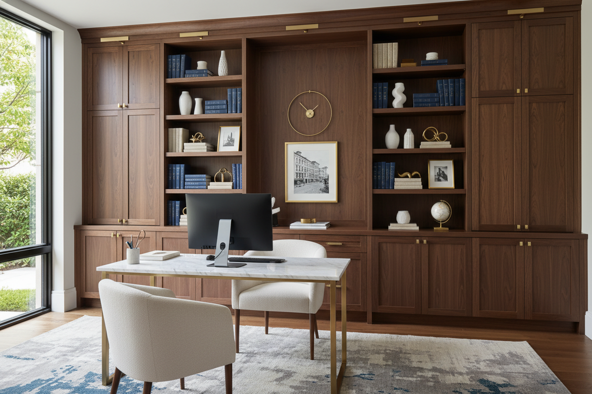 How to Style Built In Office Cabinets Ideas for a Luxury Look