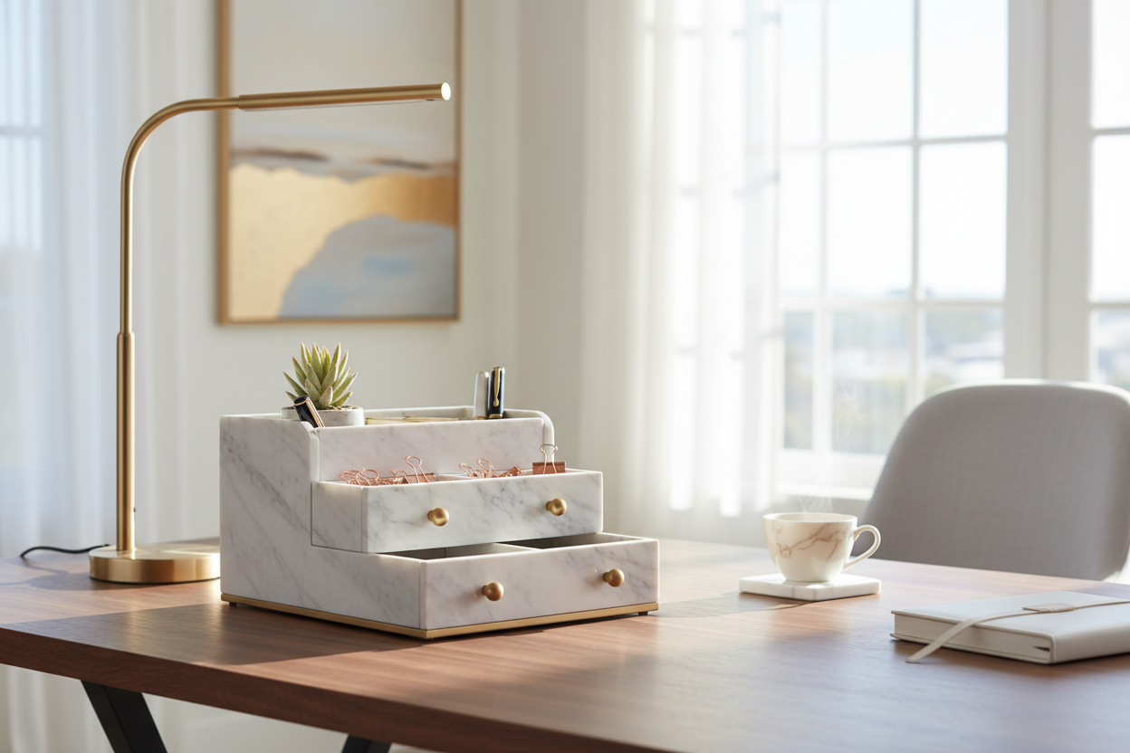 How to Style a Beautiful Desk Organizer for a Luxury Look
